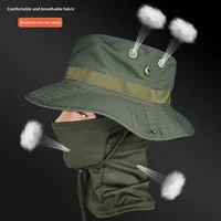Тактическая камуфляжная шляпа Boonie — военная шляпа от солнца с широкими полями и дышащей сеткой для рыбалки на открытом воздухе/походов — изображение 3