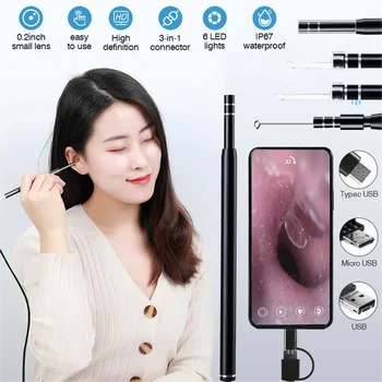 1 Set Ear Cleaning Endoscope Smart Visual Earpick Mini Camera Wireless Intelligent ear cleaner Earwax Remover