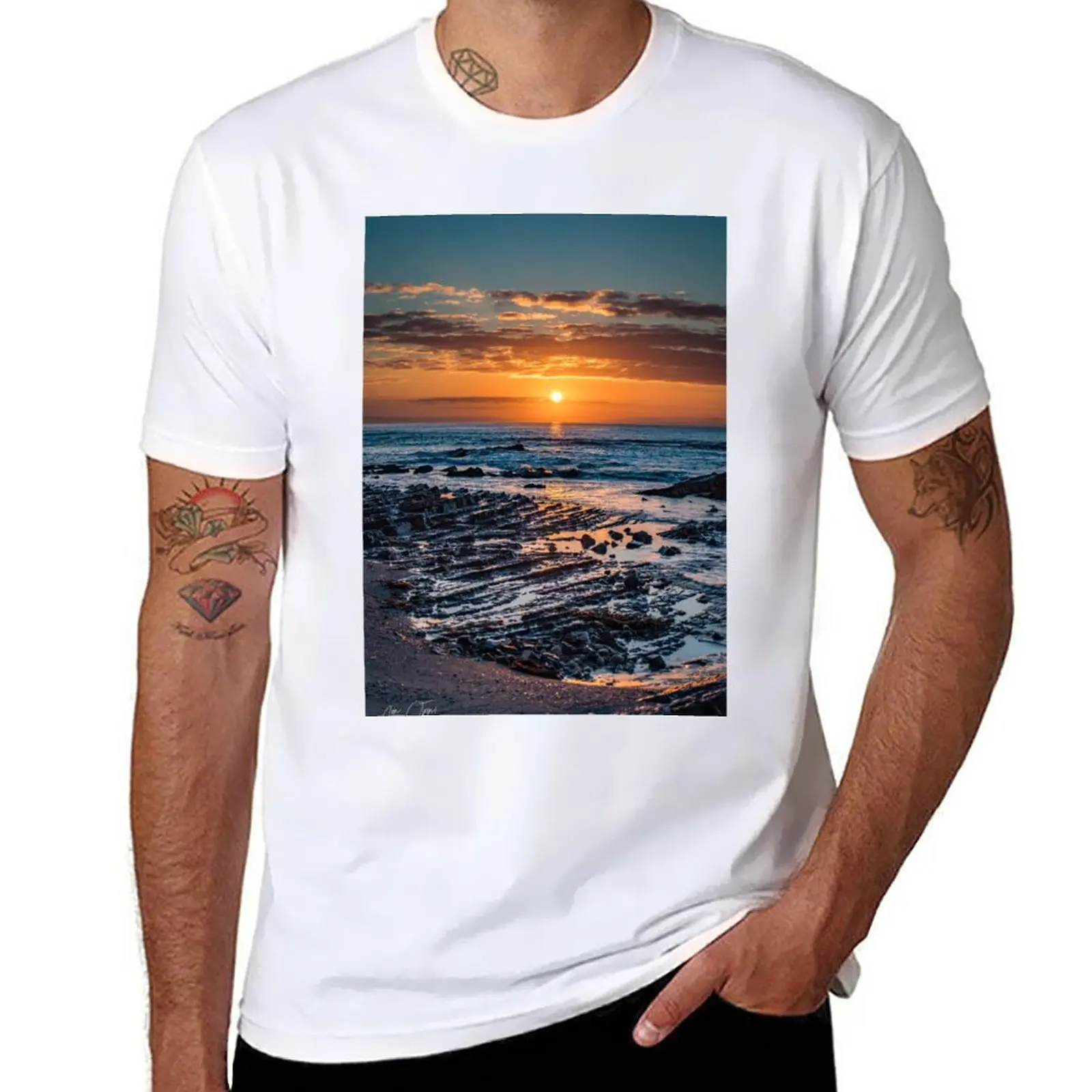 

New Sunrise over the ocean T-Shirt quick drying t-shirt korean fashion t-shirts man man clothes T-shirt men