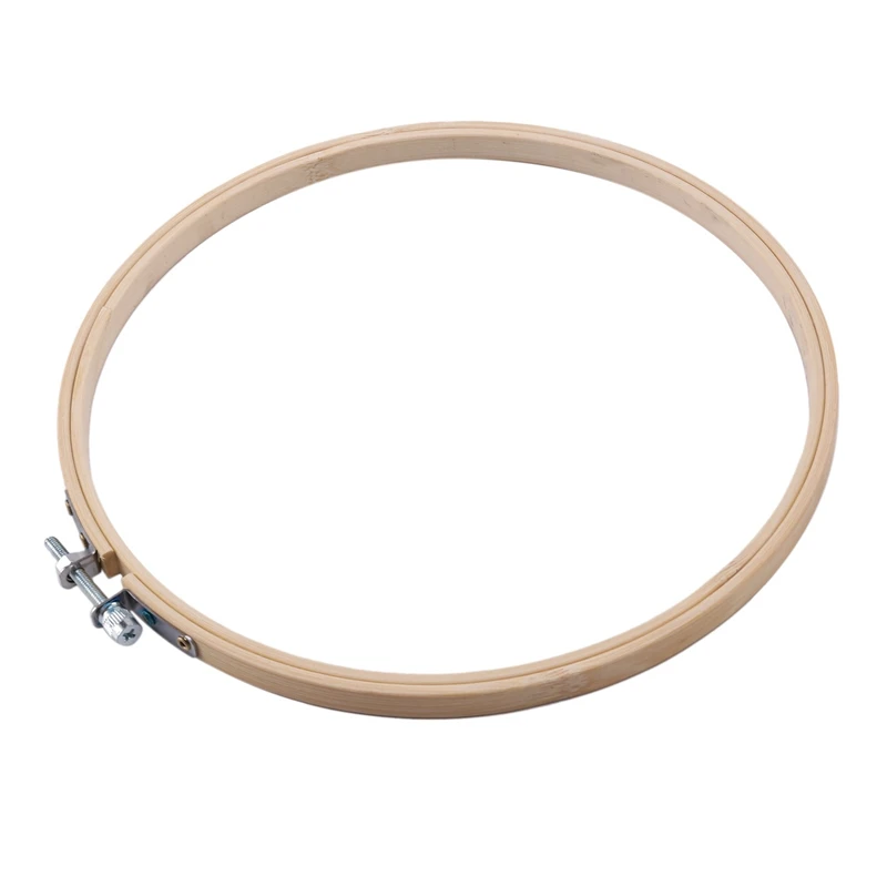24 Pieces 8 Inch Wooden Round Embroidery Hoops Adjustable Bamboo Circle Cross Stitch Hoop Ring Bulk