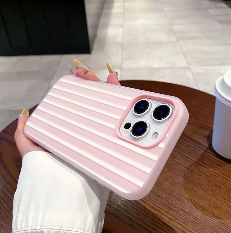 Stylish White Striped 2-in-1 Phone Case Cover