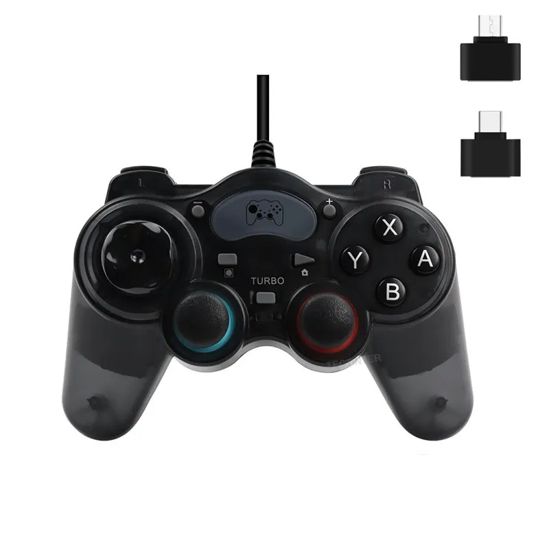 7 in1 Wired PC Game Controller Gamepad For PS3/PC360 Android Joystick with OTG Converter For Switch NS Support Steam Games 