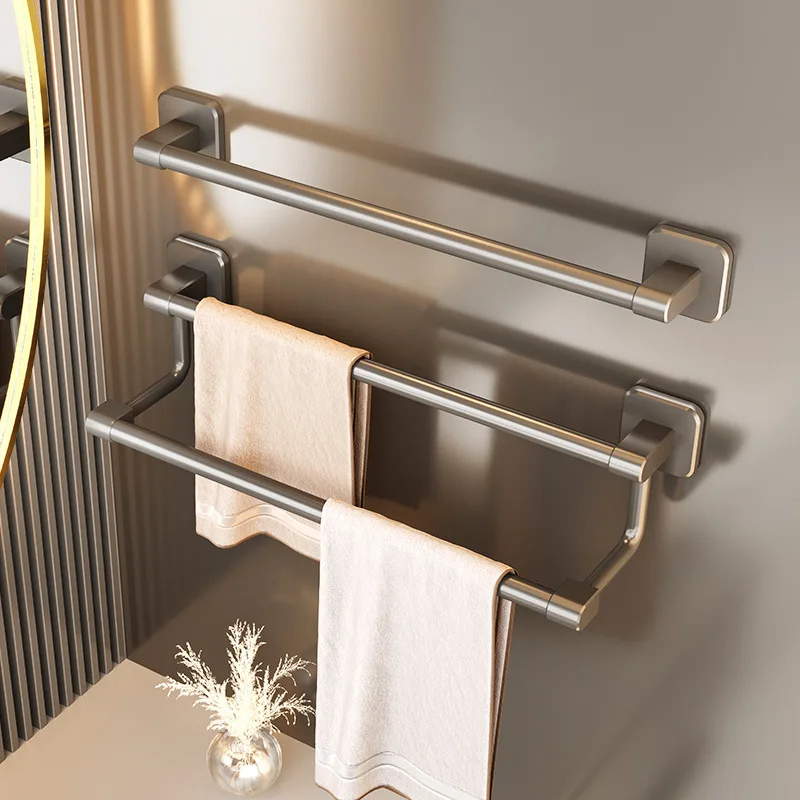 Towel Holder Space Aluminum Shower Room Towel Hanger Multifunctional Storage Organizer For Bathroom Accessories