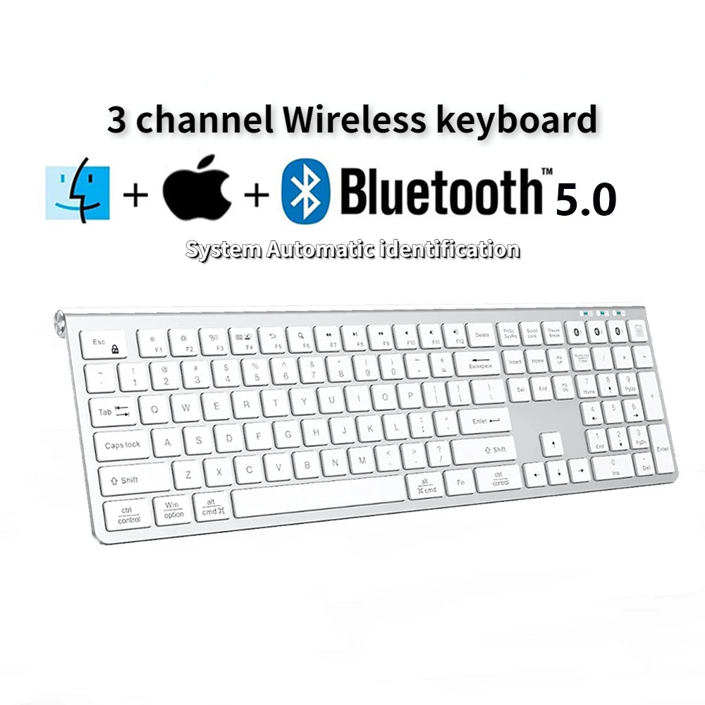 Bezprzewodowa klawiatura bluetooth 5 0 type c adowalna klawiatura dla