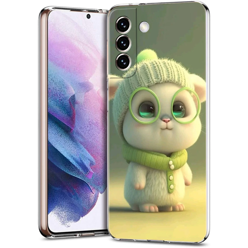 Niedliche Cartoon-Tier-Hülle für Samsung S24 S23 S22 S20 S21 FE Ultra S24 S23 S10 S10E S9 S8 Plus 5G Transparente Handyhülle Capas – Detail 3
