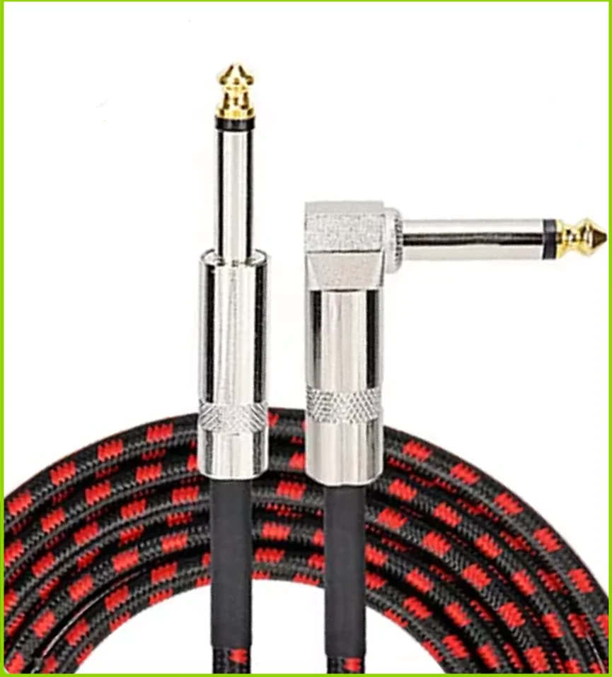 Gitarrenkabel 5/10ft für E-Gitarre, Bass und Verstärker, Pro-Audio (Rechtwinklig zu Gerade, Schwarz) – Detail 3