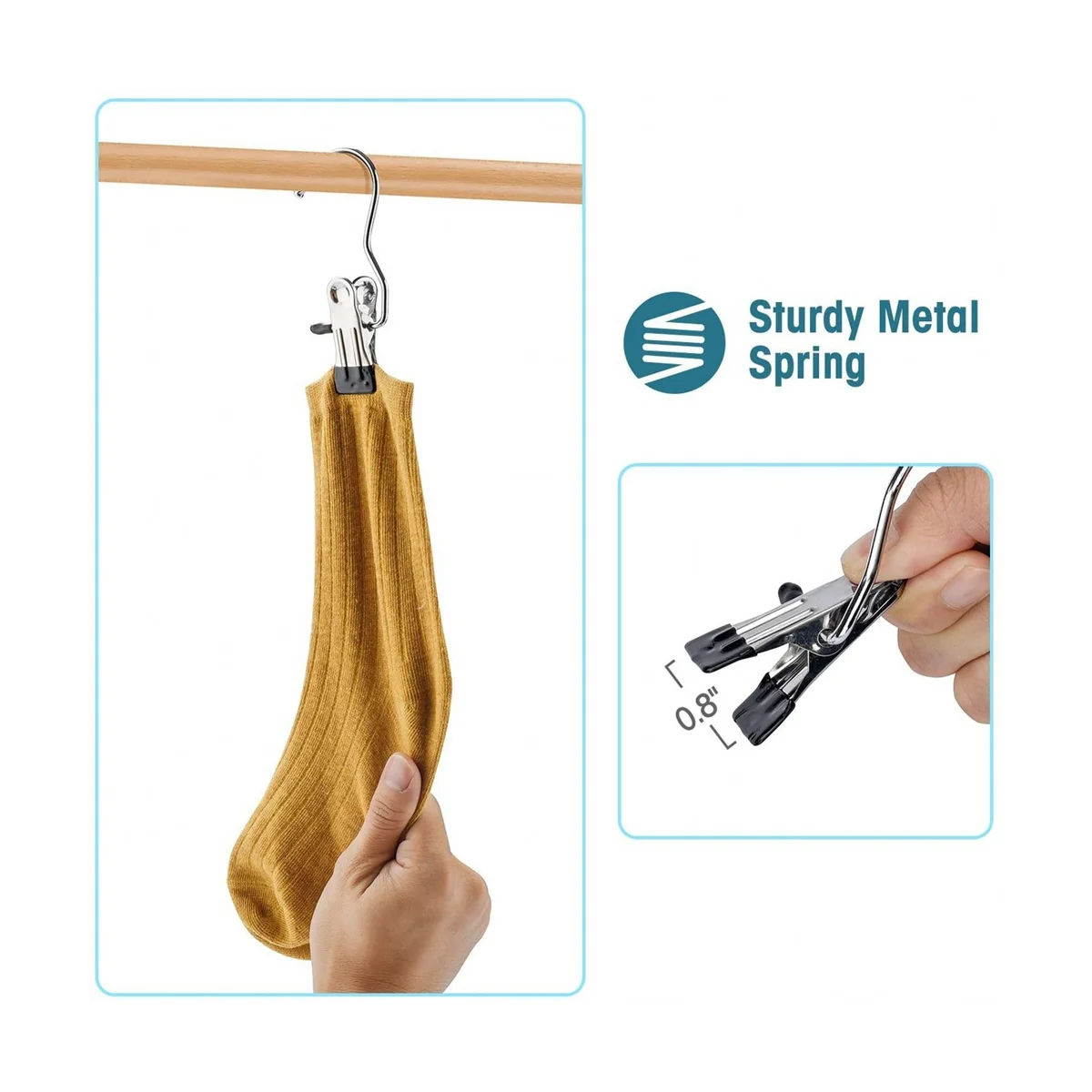 

Stainless 25Pcs Boot Hold Home Hanger Pins Clothing Hanging Hook Travel Clothes Laundry Steel Clips Portable