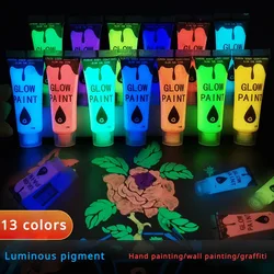 15ml High Brightness Luminous Acrylic Paints Waterborne Glow-in-the-dark Paint Students Hand Painted Graffiti Wall Art Creation