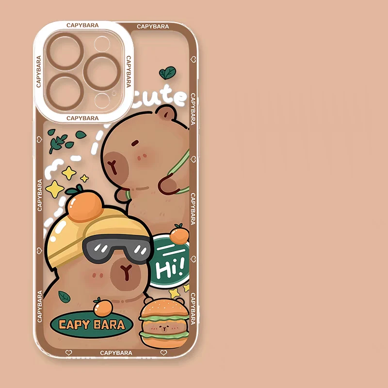 Playful Capybara Cartoon Design Phone Case