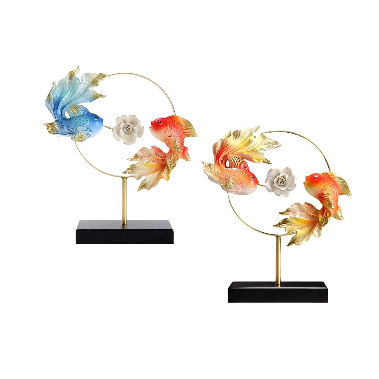 

Статуэтка рыбы Koi из смолы, статуэтка рыбы, современный подарок, настольное украшение для стола, книжного шкафа, украшение для свадебной спальни