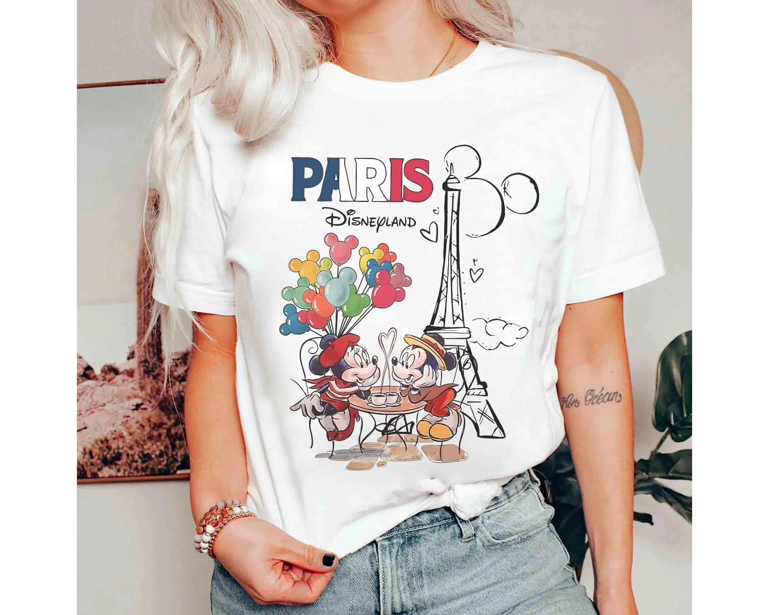 Vintage Mickey, Minnie, Paris Disneyland T-shirt, Eiffel Tower Shirt, Disney Girls' Journey T-shirt, Disneyland Resort T-shirt 6