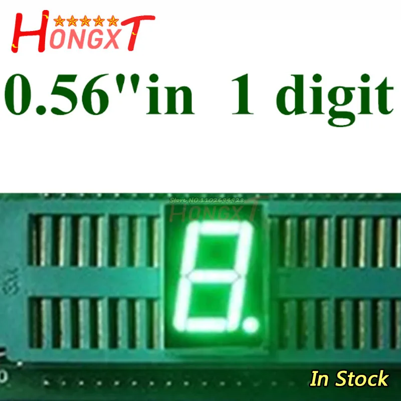 

7 Segment Pure green LED Display 0.56 inch 1 Bit Digital Tube Plastic Metal Common ANODE(Nixie tube)