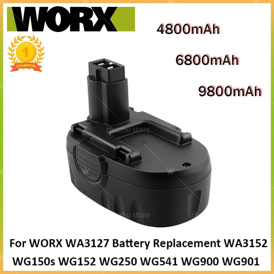 

For WORX WA3127 18V Ni-MH 4.8AH 6.8AH 9.8AH Battery Replacement WA3152 WG250 WG150s WG152 WG541 WG900 WG901 Cordless Power Tool