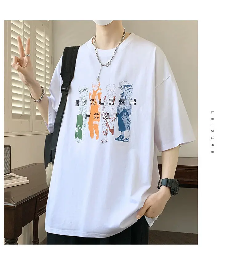 Modische Bedruckte Herren-Baumwoll-T-Shirts Neu 2026 Sommer Jugend High Streetwear Lässiges Oberteil & T-Shirts Locker Sitzende Kurzarm-T-Shirts Kleidung – Detail 16