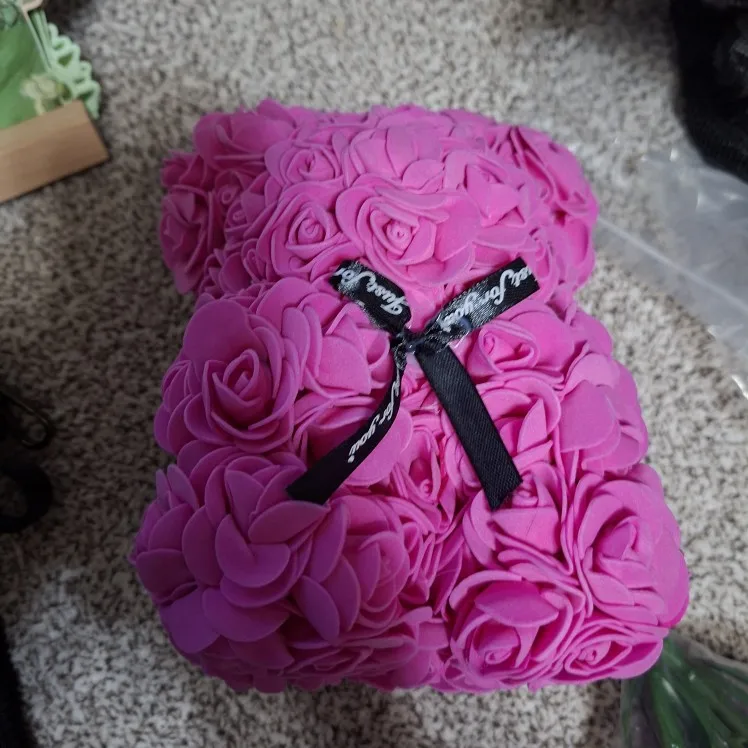 Romantischer Rosenbär – 40 cm aus Kunstrosen