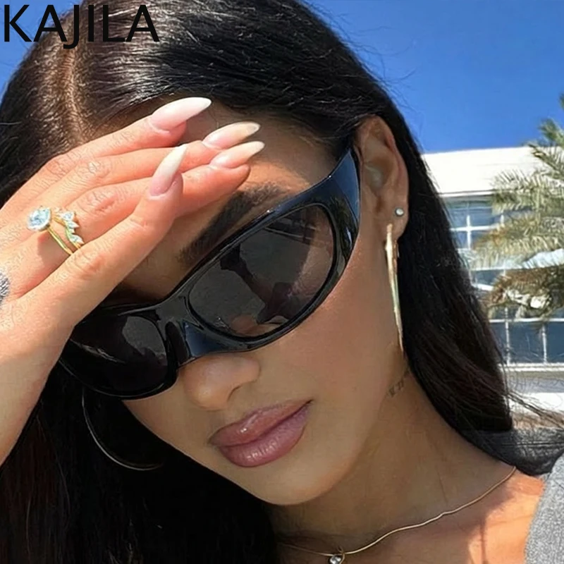 Übergroße Y2K-Punk-Sonnenbrille für Damen, 2026, Luxusmarke, Warp Around, Steampunk-Sonnenbrille für Damen, Shades, Vintage-Brillen, UV400