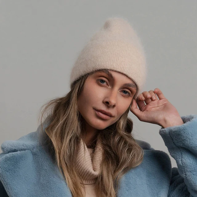 Stay warm in style with the 2023 Angora Winter Hat for Women
