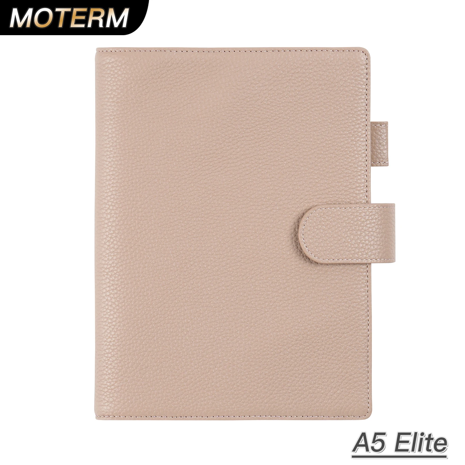 Moterm A5 Size Elite Planner Cover for Hobonichi Cousin A5 Pebbled Grain Leather Notebook without Large Pocket Organizer Agenda