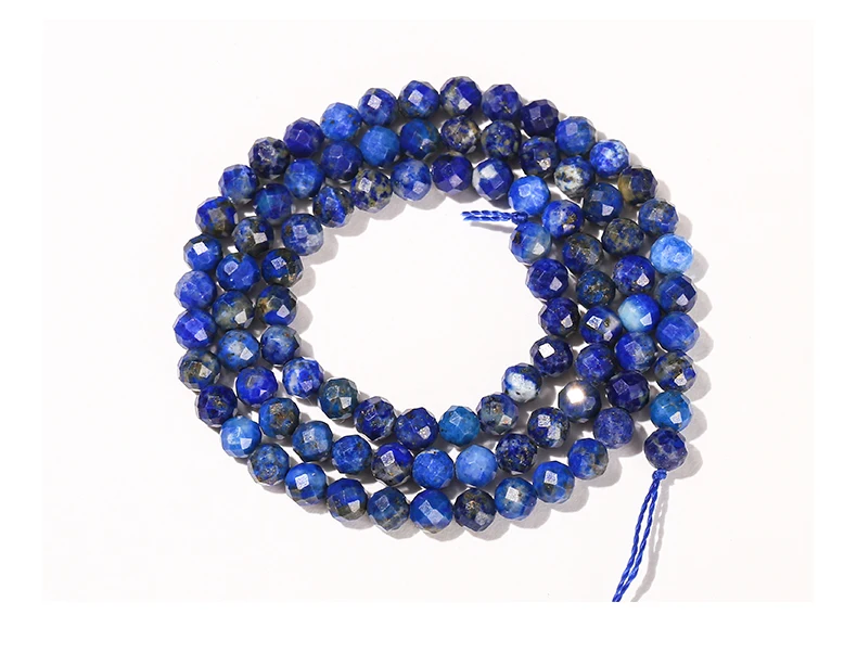 2 3 4 mm facettierte natürliche Lapislazuli-Perlen, rund, lose Abstandshalter, kleine Perlen für Schmuckherstellung, DIY-Halskette, Armband, Zubehör, 38,1 cm – Detail 11