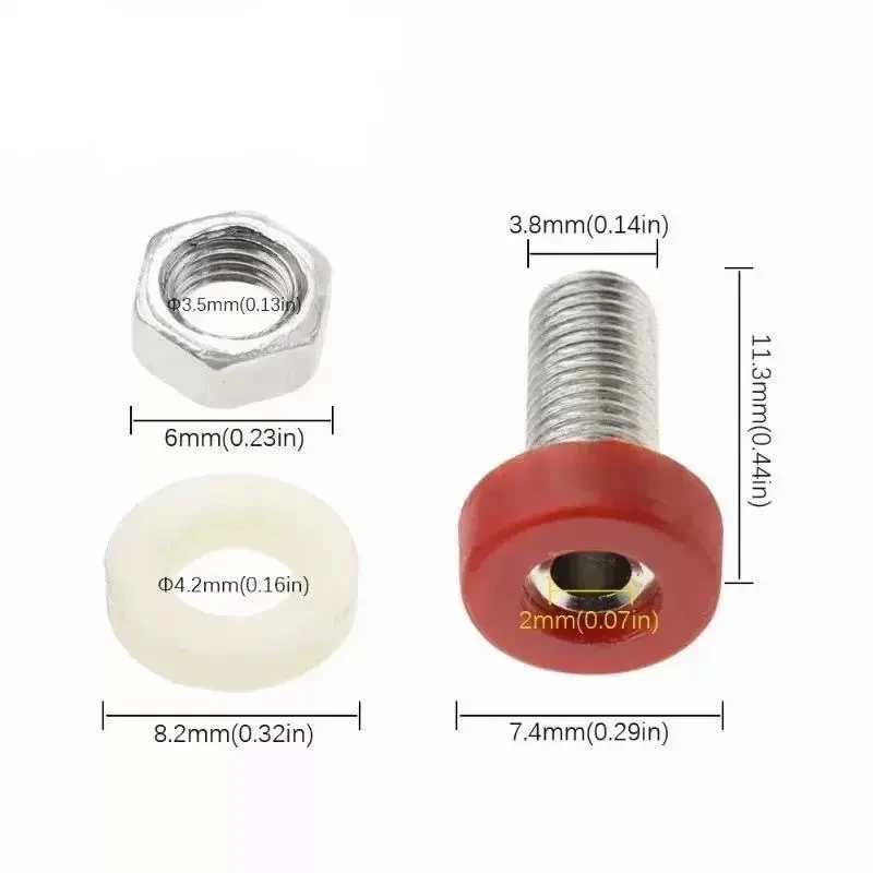 2mm 바나나 플러그 테스트 커넥터 5 색용 40개 황동 2mm 바나나 소켓 잭