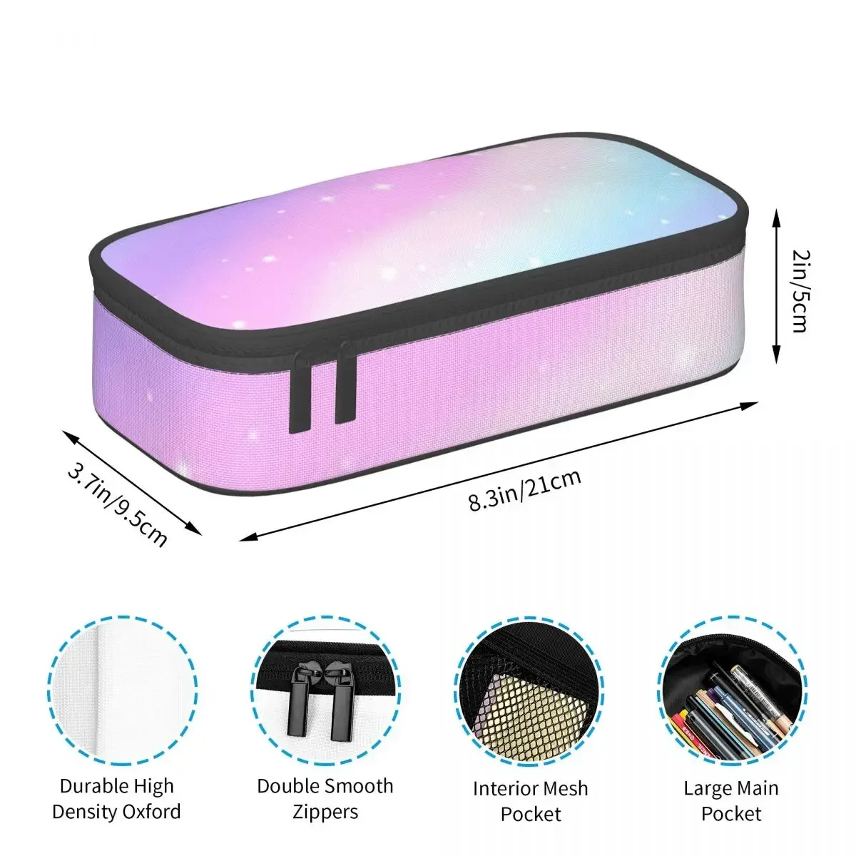 귀여운 무지개 마법 필통, 대용량 펜 가방, 펜 케이스, 남녀 학생용 필통, 문구, 학교, 사무용품