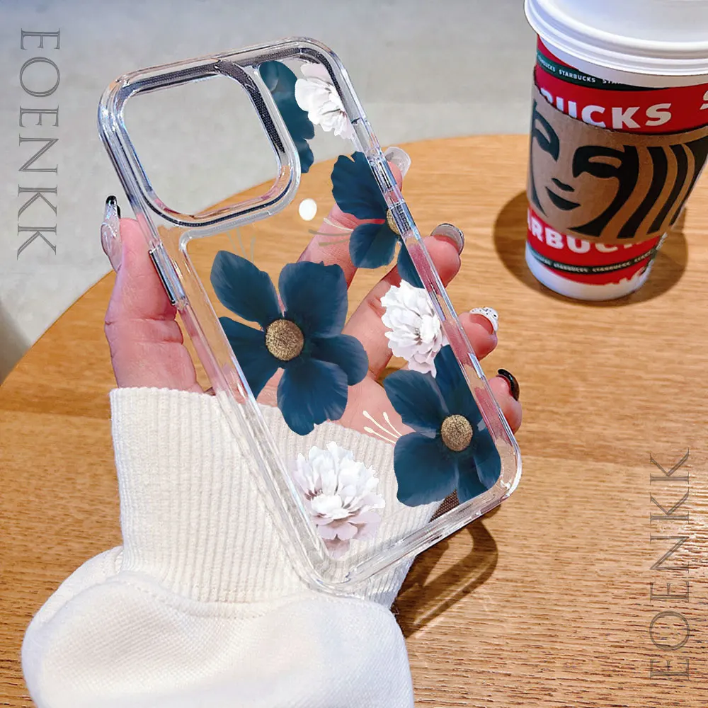 Floral Transparent TPU Phone Case - Stylish and Elegant Design