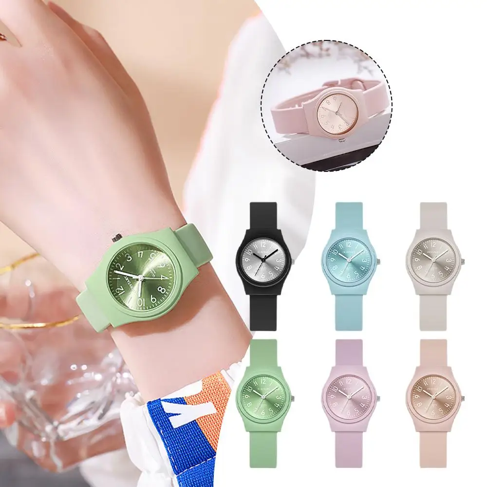 

1pc Candy Color Wrist Watches For Women Fashion Quartz Watch Silicone Band Dial Women Wathes Casual Ladies Watch Relogio A9J5