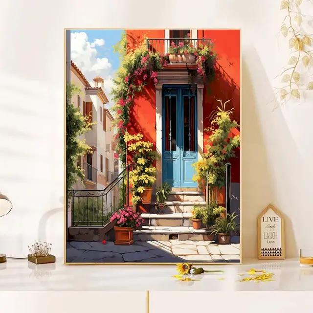 CHENISTORY peinture par numéros ville paysage Kits peinture à la main par numéros dessin sur toile peint à la main Art décoration de la maison cadeau 3