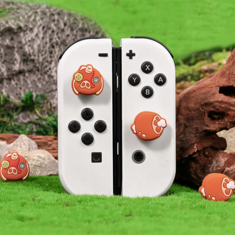Game Bok Pig Silicone Thumb Stick Grip Cap Joystick Cover Per Switch Ns Oled/Lite Joy-Con Controller Thumbstick Case Protector