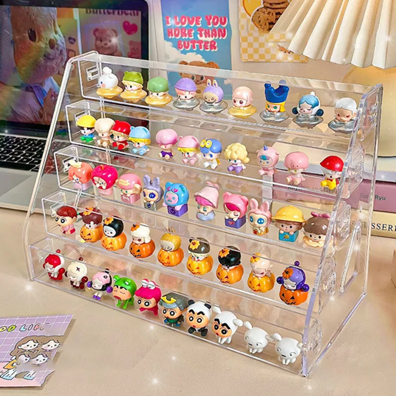 Multilayer Acrylic Display Stand Durable Display Rack For Cupcake Perfume Doll Transparent Trapezoidal Blind Box Storage Shelf 3