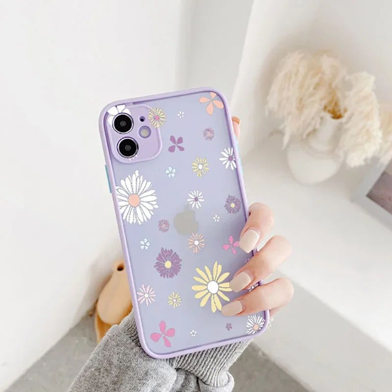 Daisy Flower Shockproof Full Screen Case with Color Hard Border