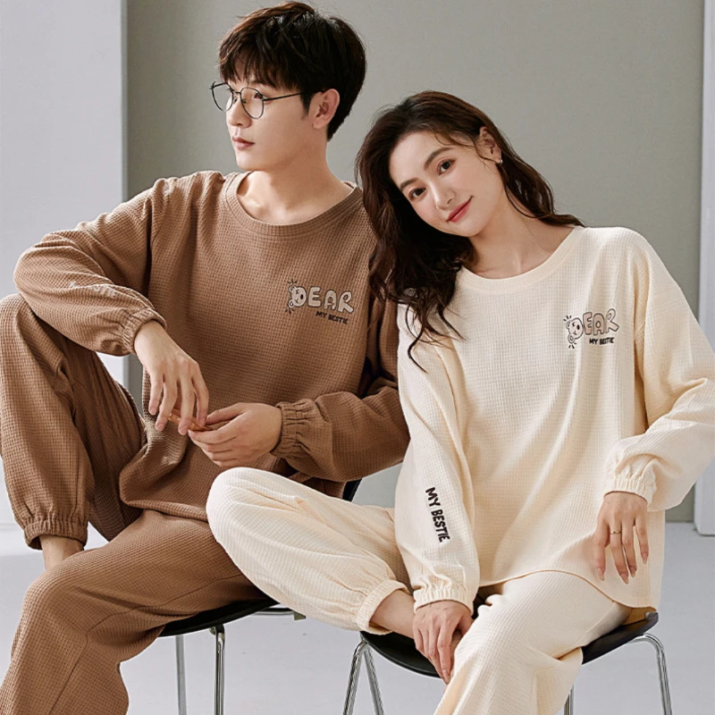 Couple Pajamas Women's & Men's Sleepwear New Simple and Loose Home Clothes or Be Worn in Outside in Autumn and Winter