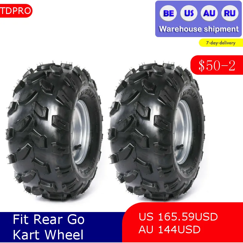 

1Pair 18x9.5x8 Rear Wheel Tire 8" 18x79.5-8 RIM for 125 150CC ATV QUAD Go Kart