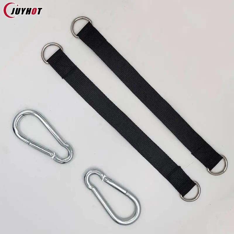 150KG Bearing Load Hanging Belt T-bar Strap Dumbbell Barbell Rope Handles Strap Tree Swing Strap Hook Ring Connecting Belt 3