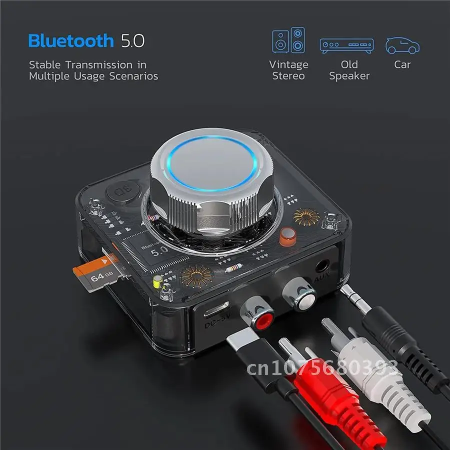 

Wireless Adapter For Car Speaker Headphone Bluetooth 5.0 Audio Receiver SD TF Card RCA 3.5mm AUX Jack 3D Stereo Music Auto ON