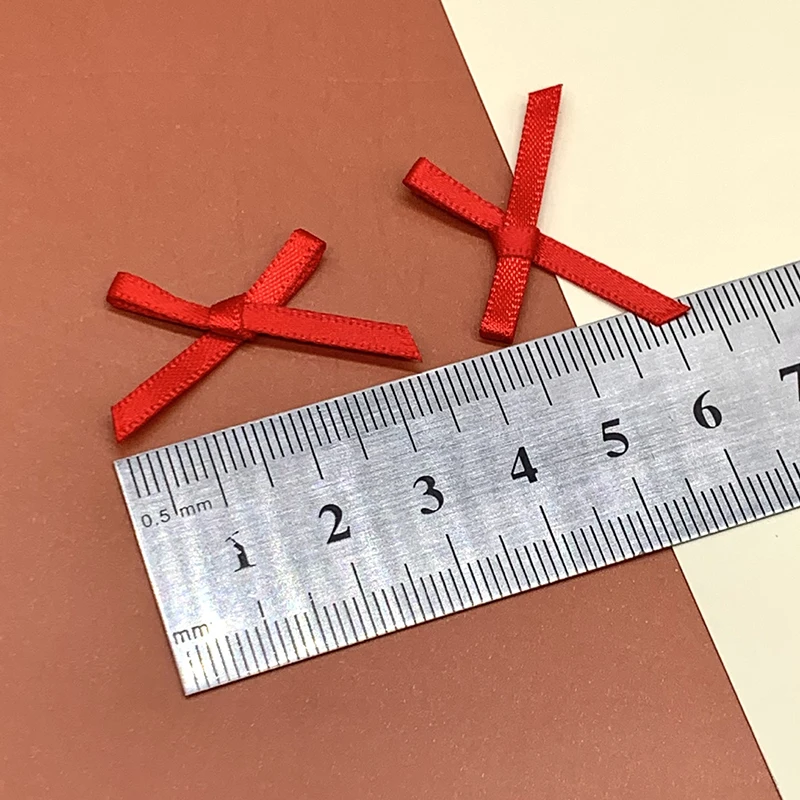 Mini Polyester Satin Ribbon Bows Tie Wedding Scrapbooking Embellishment DIY Bowties Hair Clips Pets Hair Bow Crafts Decor 100pcs silk satin ribbons silk bow knot rosette craft supplies