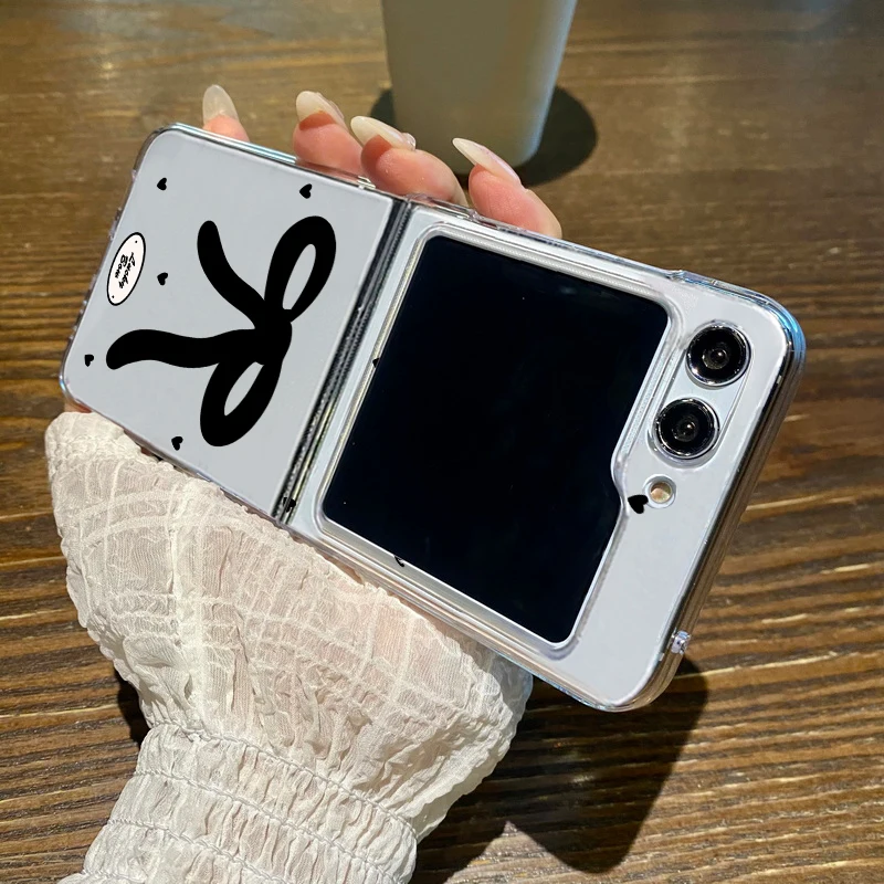 INS Bowknot Clear Folding Phone Case - Hard Back Cover
