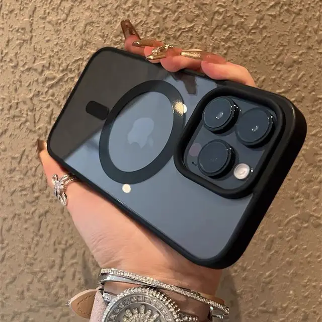 300273-2a8075.jpg Magsafe حافظة شحن لاسلكية مغناطيسية ، غطاء شفاف للصدمات ، iPhone 11 ، 12 ، 13 ، 14 ، 15 Pro Max ، X ، XS ، XR ، 7 ، 8 Plus ، SE2 ، فاخر