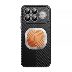 Enhanced Copper Heat Dissipation Shockproof Phone Case with Silicone Cooling and Magnetic Metal Cover for Redmi K90 Pro Max (Black)