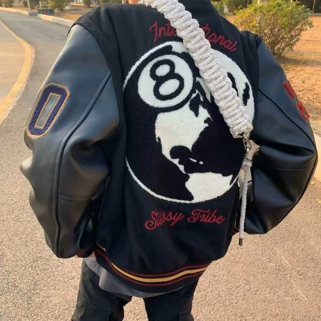 

Black Eight Limited High Street Embroidered Jacket American Tutsi vibe Men's Baseball Jacket Coat Stusi Baseball Uniform