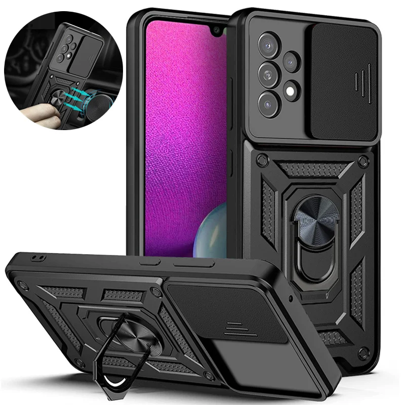 Per Samsung A52 Custodia Supporto Per Anello Magnetico Supporto Per Armatura Cover Posteriore Per Samsung Galaxy A52 A 52 S A52S 5G Obiettivo Per Foto