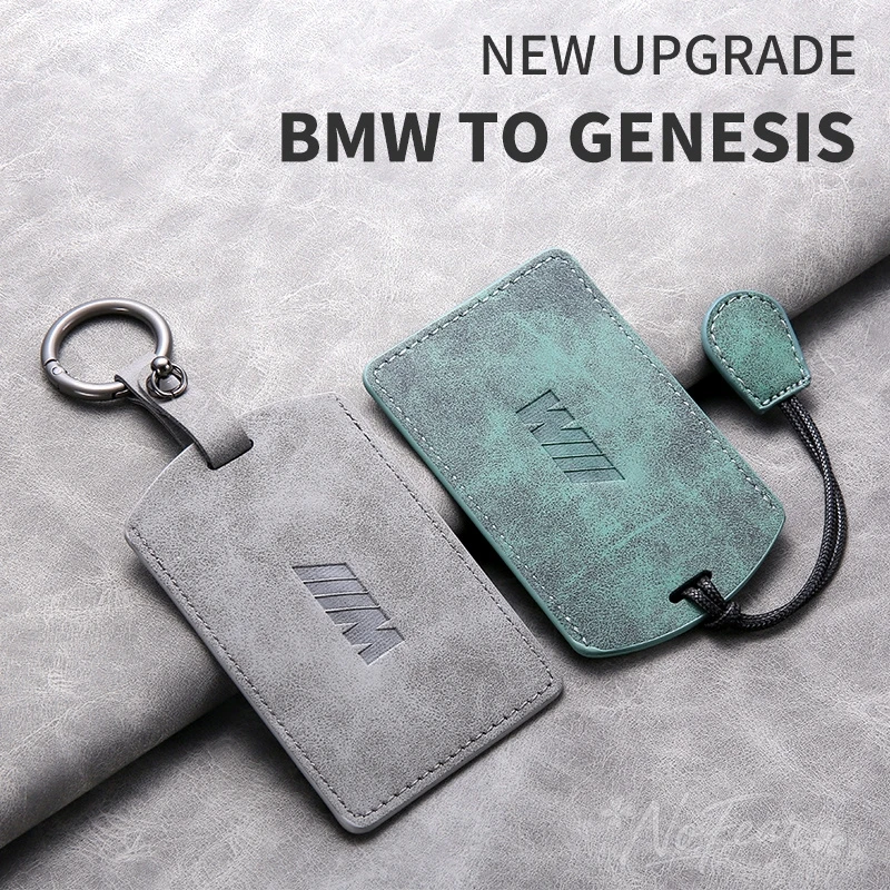 BMW M 3 5 7 시리즈 X1 X3 X5 X6 X7 535le 차량용 가죽 스마트 리모컨 NFC 카드 키 케이스 커버 보호 쉘 가방 스티커