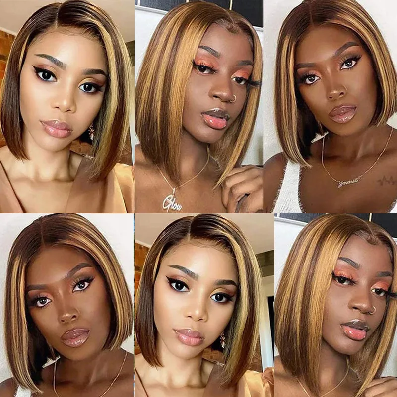 

Straight Short Bob Wigs Brazilian Straight 13x4 Lace Front Wigs For Women Human Hair Pre Plucked Straight Bob Lace Frontal Wigs