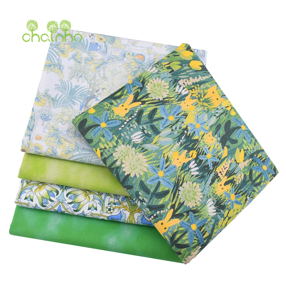 Chainho,Printed Plain Weave Cotton Fabric,Patchwork Cloth,Handmade DIY Quilting Sewing Material,5 Designs Series,20x25cm,15CD95