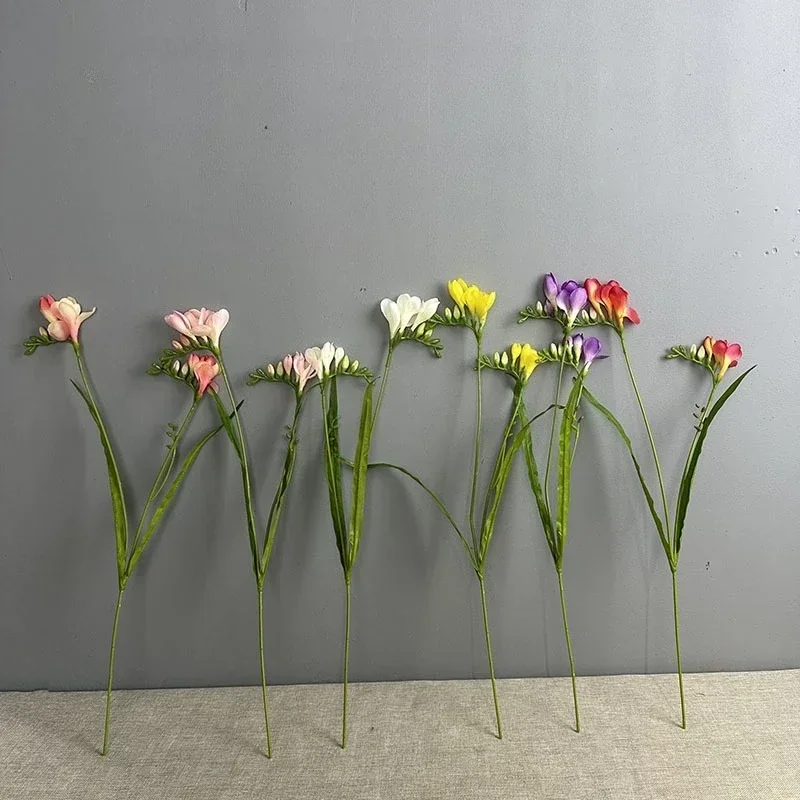 Description Picture 2 of item4pcs/lot Simulation Freesia Branches Silk Fake Flowers Festival Party Decoration Pink Fragrant Snow Orchid Artificial Flower