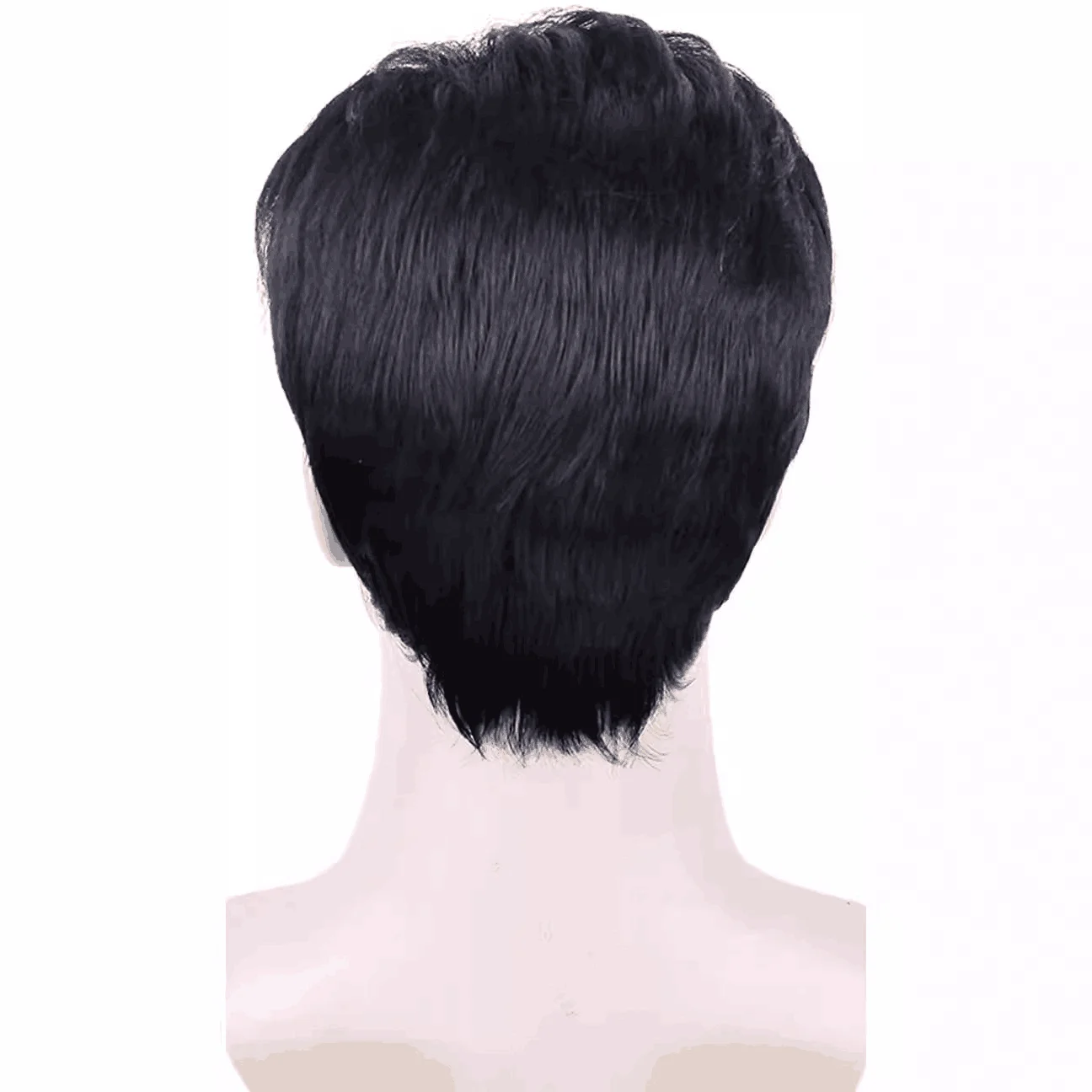 Short Straight Wig synthetic wig Black Fashion For Male Women Boy Cosplay Costume Heat Resistant Fiber Synthetic Wigs Hair Wigs For Man Daily