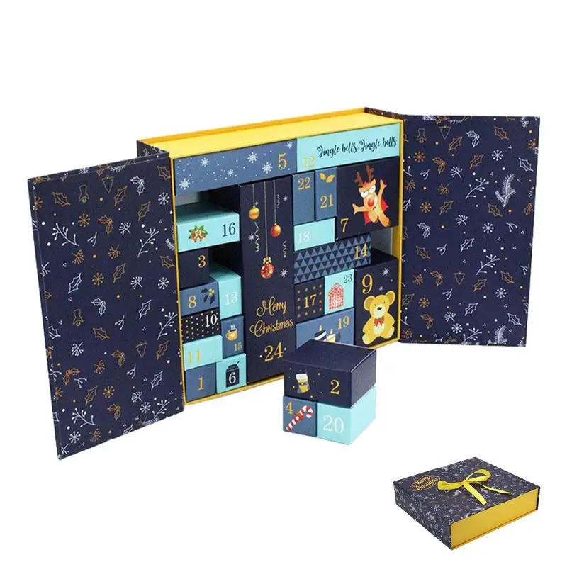 

Детский Рождественский подарок с сюрпризом, 24 дня обратного отсчета, календарь, коробки, Заполняемые пустые картонные коробочки с цифрами для детей и взрослых
