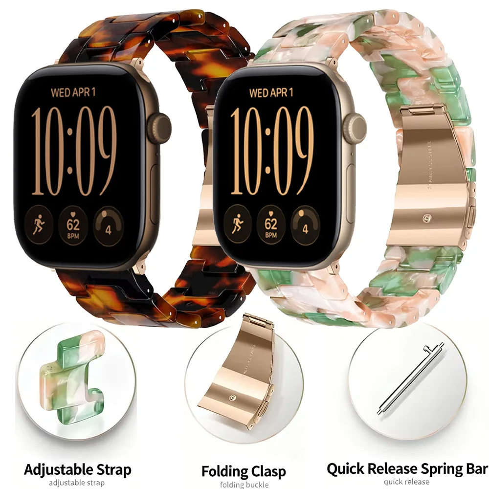 Elegant Resin & Metal Link Wristband