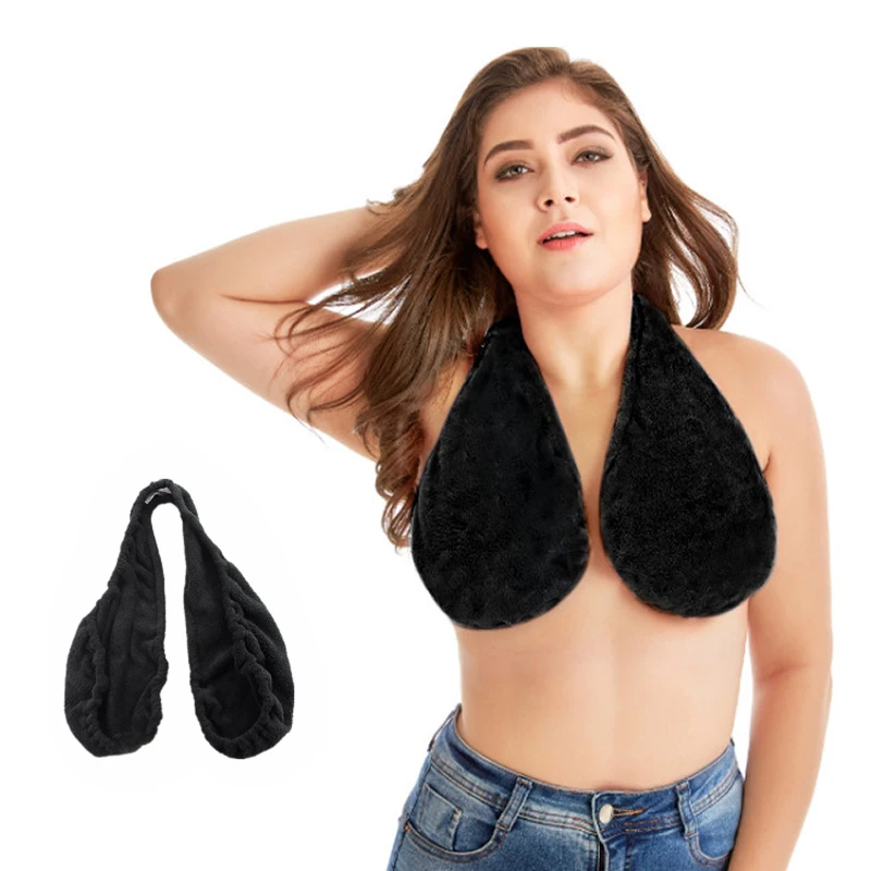 Bra Women Breastfeeding Tube Top Bath Towel Hanging Neck Pink Top