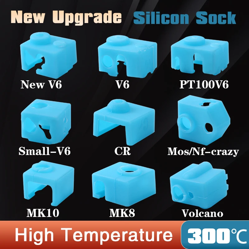 

3D Printer Parts Silicone Sock for V6 Volcano V5 J-head Hotend Extruder MK8/CR10/CR10S Heated Block Warm Keeping Cover